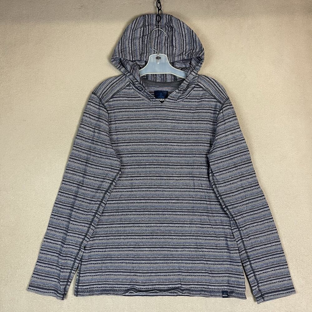 prAna Hoodie Mens M Multicolor Striped Dweller Terry Knit Regular Fit Pullover